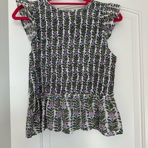 Perry Walker Floral Smocked Top